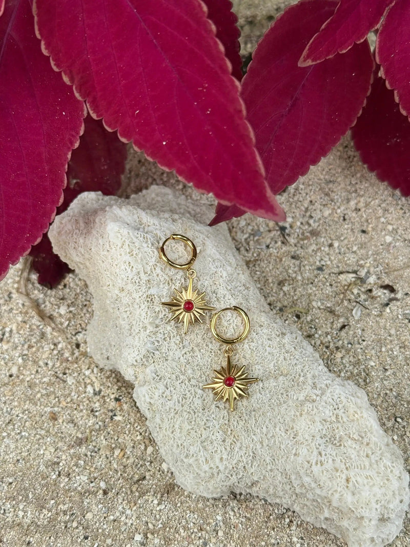 Whetū Whero Gold Huggies by Tahana Jewellery