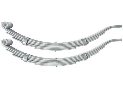 Trojan 6 Leaf Low Slipper Spring - 1500kg - 50mm wide - Pair displayed on a white background.