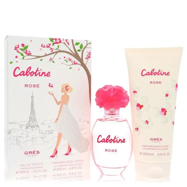 Cabotine Rose Gift Set - 3.4 oz Eau De Toilette Spray + 6.7 oz Body Lotion by Parfums Gres -- by Brands HD