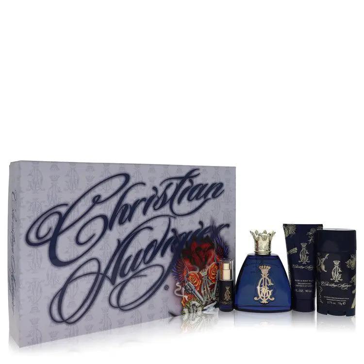 Christian Audigier Gift Set - 3.4 oz Eau De Toilette Spray + .25 oz MIN EDT + 3 oz Body Wash + 2.75 Deodorant Stick by Christian Audigier -- by Brands HD