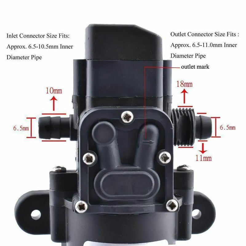 60W 12V 80PSI Water Pump High Pressure 5L/Min Self-Priming Caravan Camping Boat by salelink.co.nz