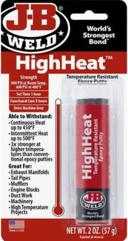 Racing Pro NZ Ltd JB Weld HighHeat Epoxy Putty Stick 56.8g - 8297 JB Weld HighHeat Epoxy Putty Stick 56.8g - 8297