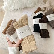 Thick Diamond-Shaped Wool Mid-Thigh Socks for Fall/Winter - Warm Cozy Leg Warmers by Mead's Supply & Equipment Outfitters limited