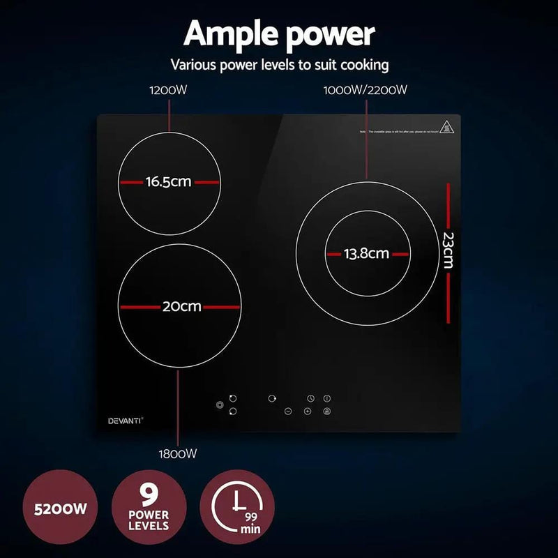 SportZone.co.nz Appliances > Kitchen Appliances > Cooktops & Stoves Devanti Electric Ceramic Cooktop 60cm Kitchen Cooker 4 Burner Hob Touch Control 5200W Devanti Electric Ceramic Cooktop 60cm Kitchen Cooker 4 Burner Hob Touch Control 5200W
