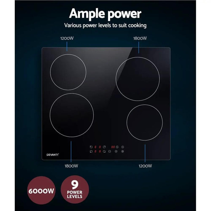 SportZone.co.nz Appliances > Kitchen Appliances > Cooktops & Stoves Devanti Electric Ceramic Cooktop 60cm Touch Control Devanti Electric Ceramic Cooktop 60cm Touch Control