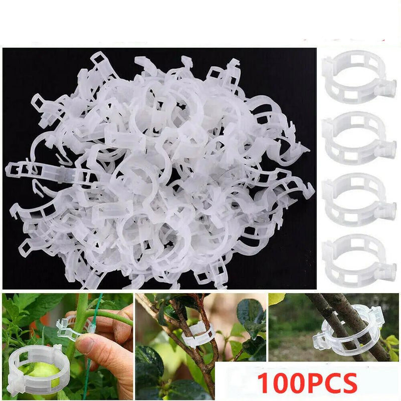 100PCS Greenhouse Garden Plant Tomato Support Veggie Clips Trellis Twine by salelink.co.nz