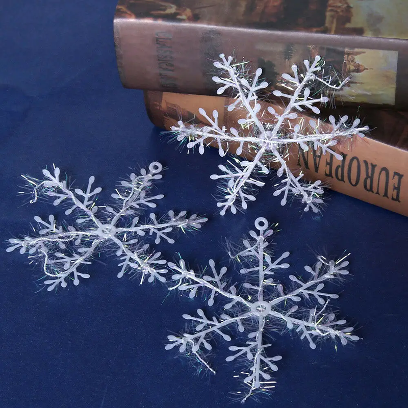 30PCS 11cm White Snowflakes Decorations Christmas Tree Party Charms Christmas Decoration by salelink.co.nz