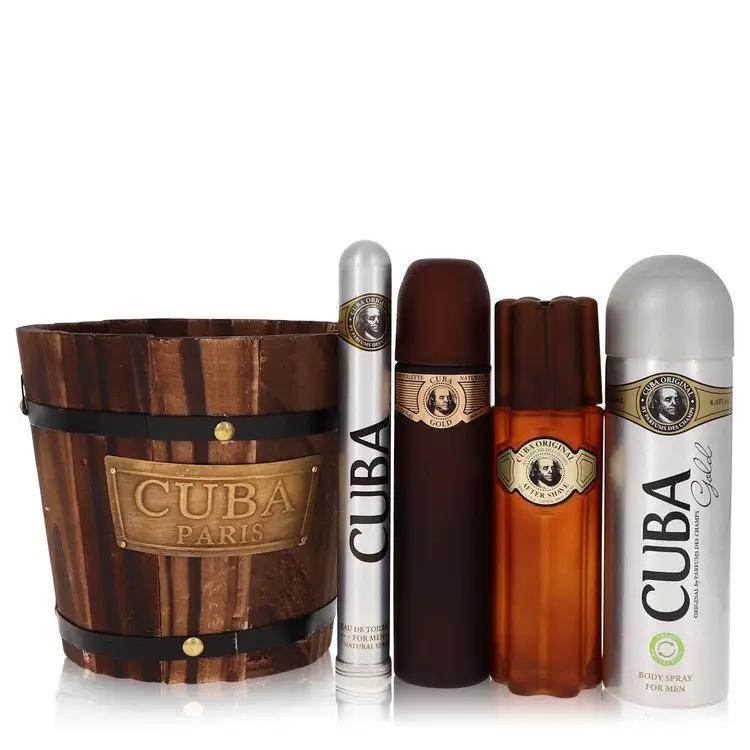 Cuba Gold Gift Set - 3.4 oz Eau De Toilette Spray + 1.17 oz Eau De Toilette Spray + 6.7 oz Body Spray + 3.3 oz by Fragluxe -- by Brands HD