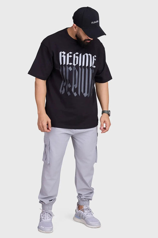 Regime Oversized T-shirts Black by Fuaark Nz