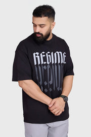 Regime Oversized T-shirts Black by Fuaark Nz