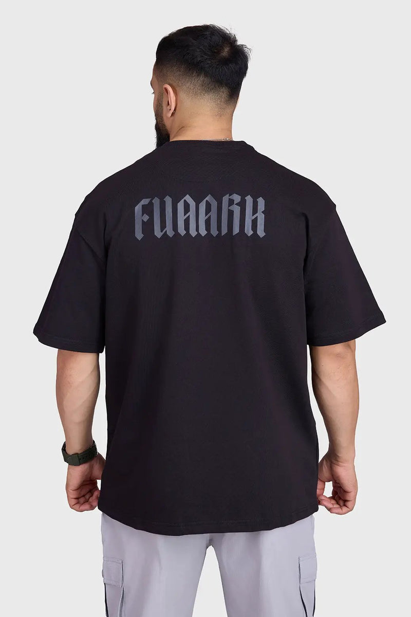 Regime Oversized T-shirts Black by Fuaark Nz
