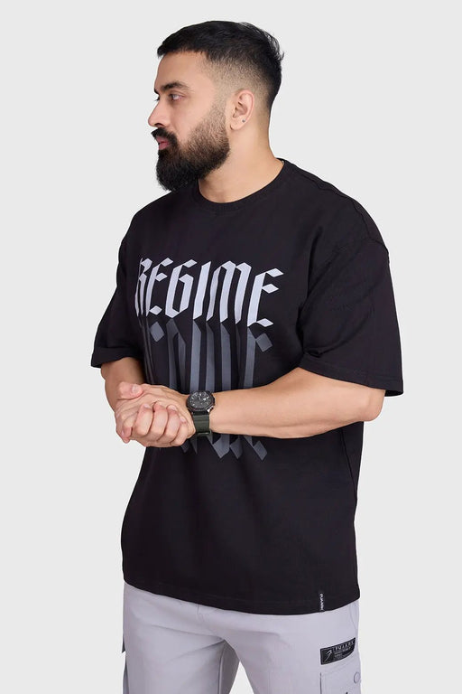Regime Oversized T-shirts Black by Fuaark Nz