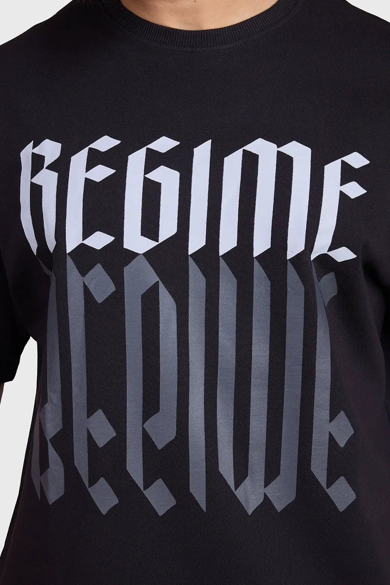 Regime Oversized T-shirts Black by Fuaark Nz