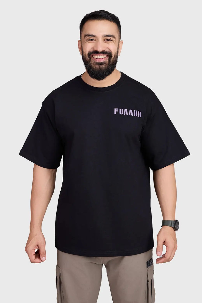 Unisex Rage Oversized T-shirts Black by Fuaark Nz