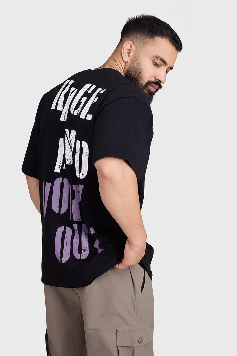 Unisex Rage Oversized T-shirts Black by Fuaark Nz