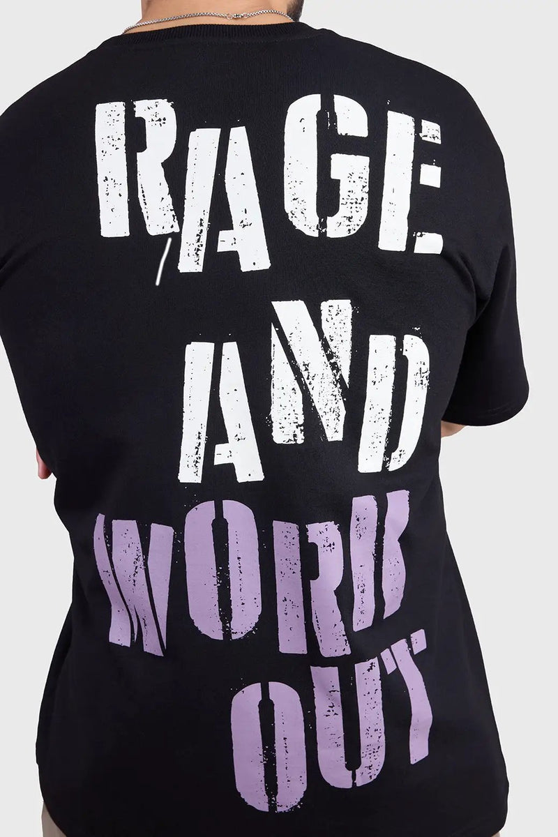Unisex Rage Oversized T-shirts Black by Fuaark Nz