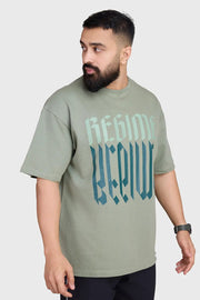 Unisex Regime Oversized T-shirts Sage Green by Fuaark Nz
