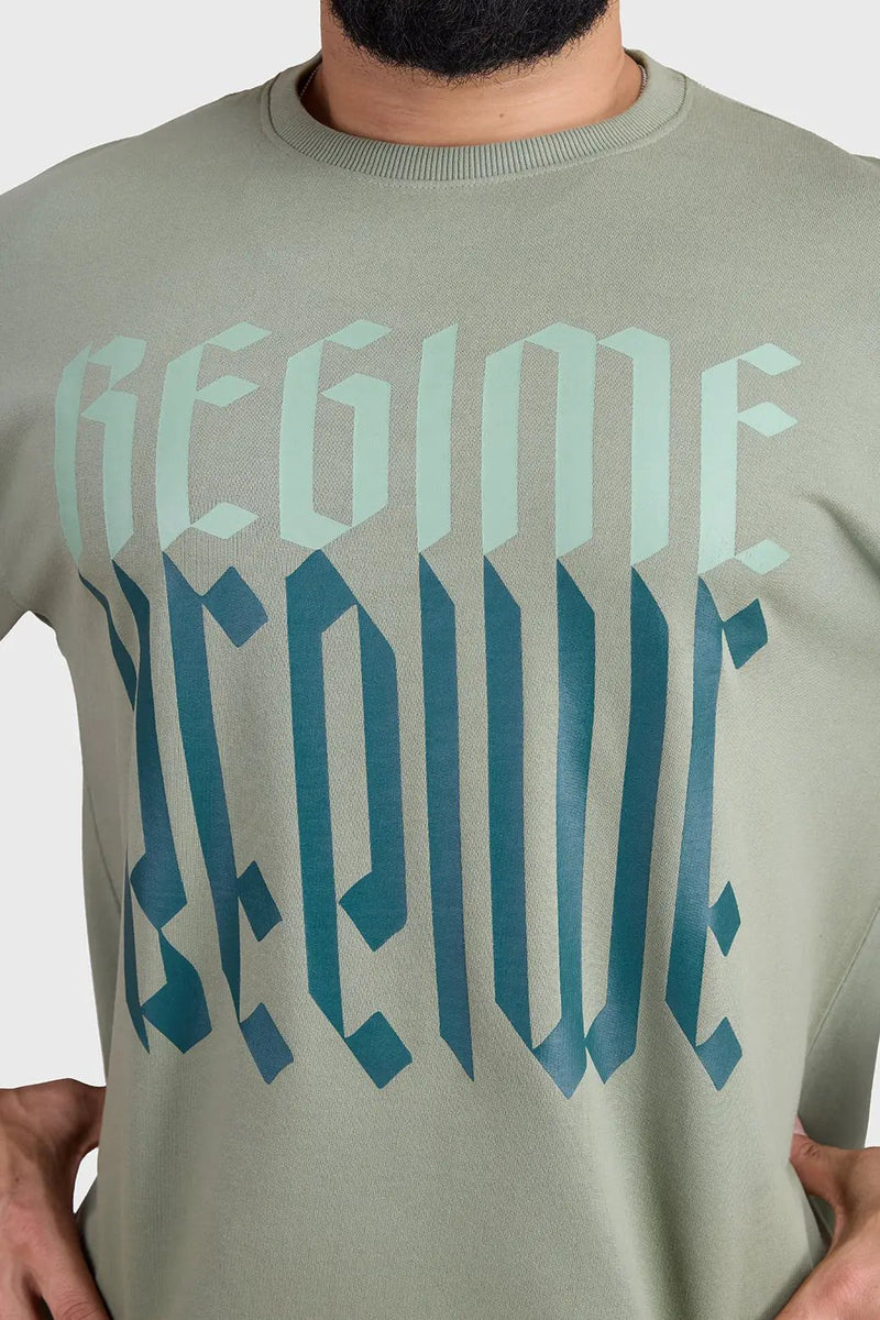 Unisex Regime Oversized T-shirts Sage Green by Fuaark Nz