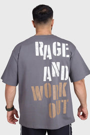 Rage Oversized T-shirts Charcoal by Fuaark Nz