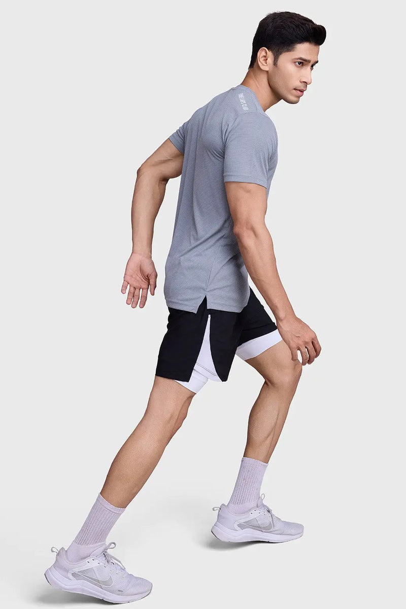 Checks Running T-shirt Ultimate Grey by Fuaark Nz