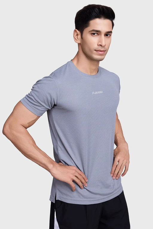 Checks Running T-shirt Ultimate Grey by Fuaark Nz