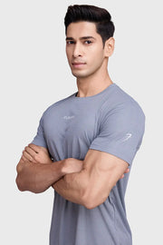 Checks Running T-shirt Ultimate Grey by Fuaark Nz