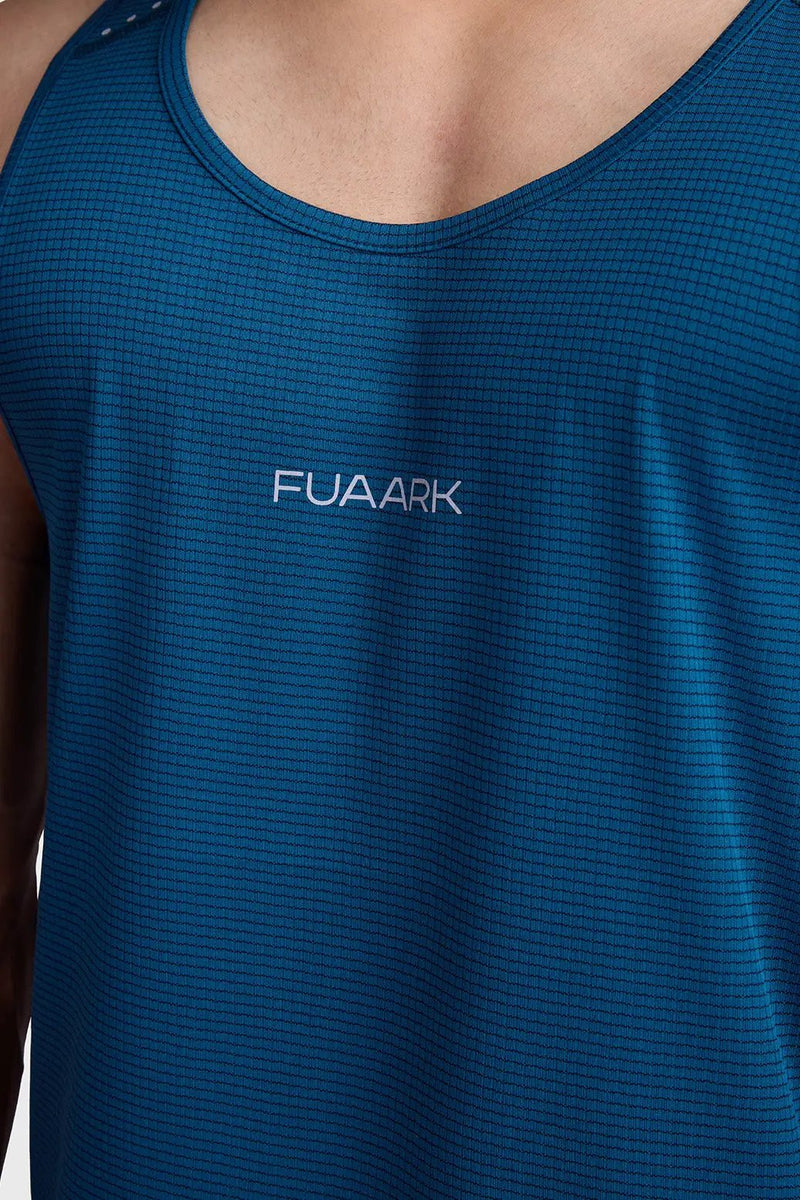 Checks Running Tank Teal by Fuaark Nz