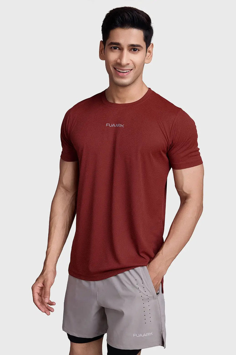 Checks Running T-shirt Salsa by Fuaark Nz
