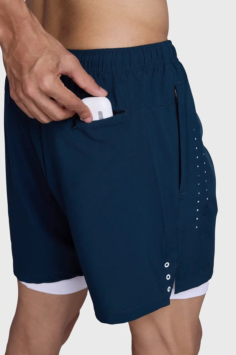 2 in 1 Laser Shorts Pine Green by Fuaark Nz