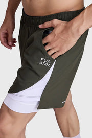 2 in 1 Mesh Shorts Olive by Fuaark Nz