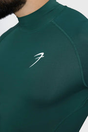 High Neck Compression Full Sleeves T-shirt Emerald by Fuaark Nz