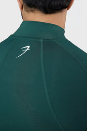 High Neck Compression Full Sleeves T-shirt Emerald by Fuaark Nz