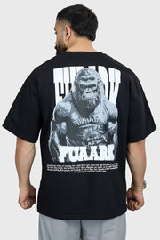 Gorilla Oversized T-shirt Black by Fuaark Nz