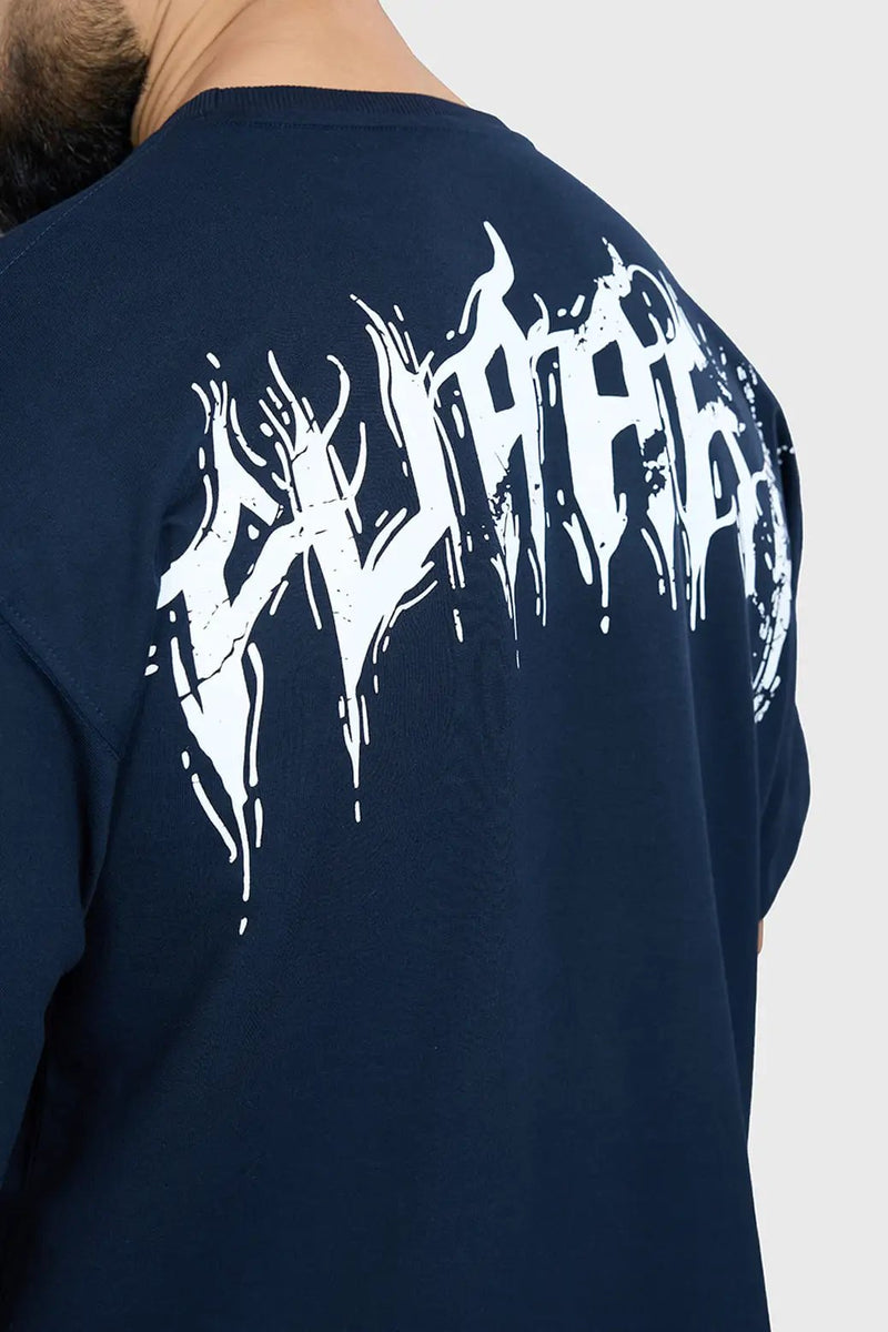Ignite Oversized T-shirt Navy by Fuaark Nz