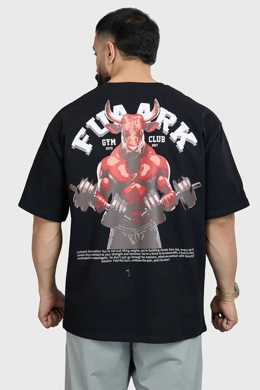 Bull Oversized T-shirt Black by Fuaark Nz