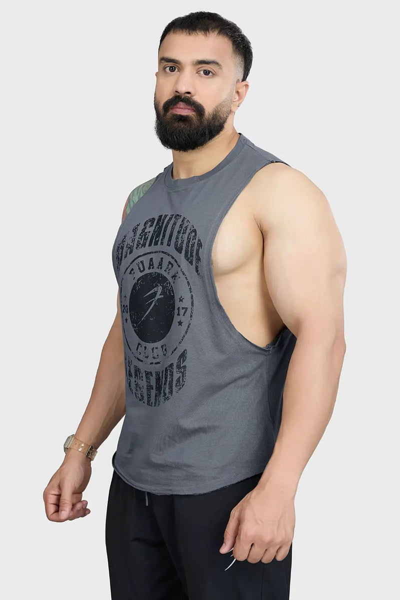 Magnitude Deep Arm Tank Grey by Fuaark Nz
