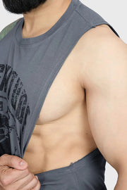 Magnitude Deep Arm Tank Grey by Fuaark Nz
