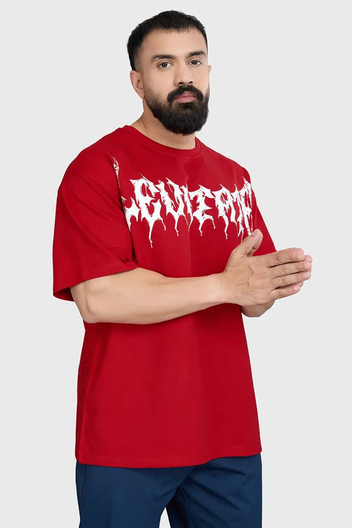 Levitate Oversized T-shirt Red by Fuaark Nz