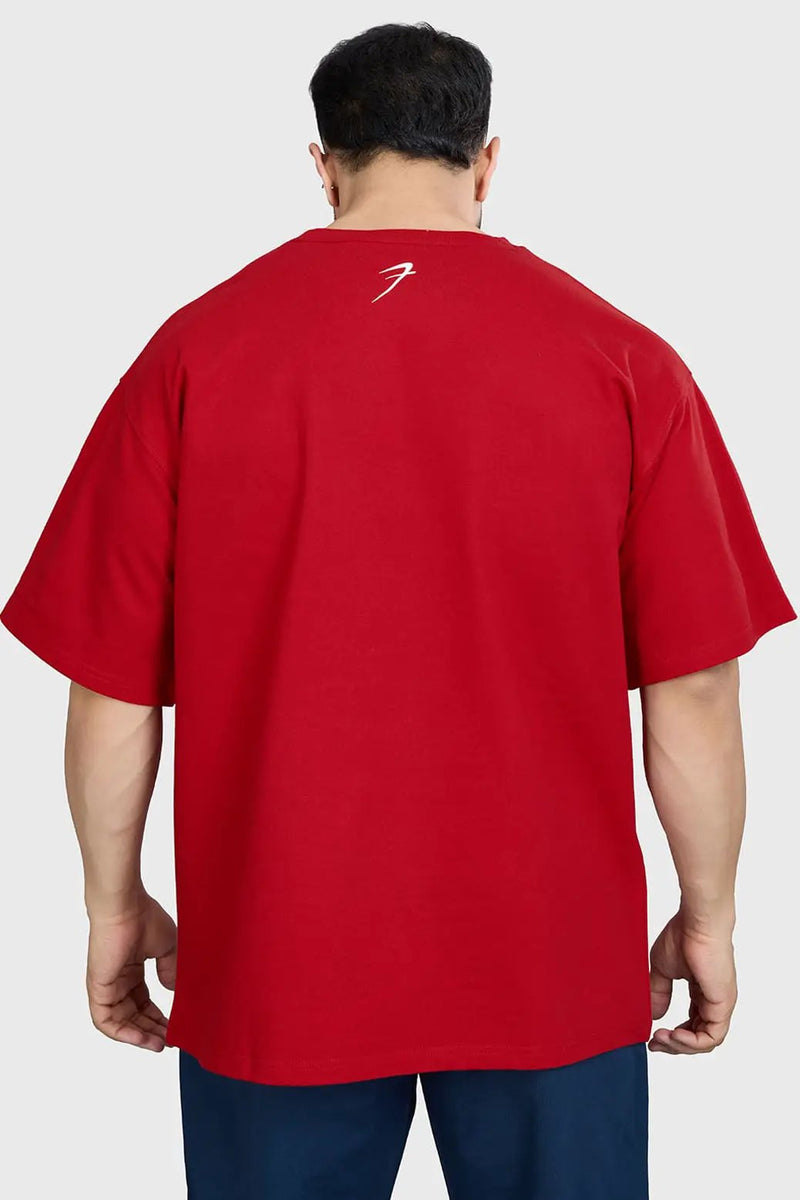 Levitate Oversized T-shirt Red by Fuaark Nz
