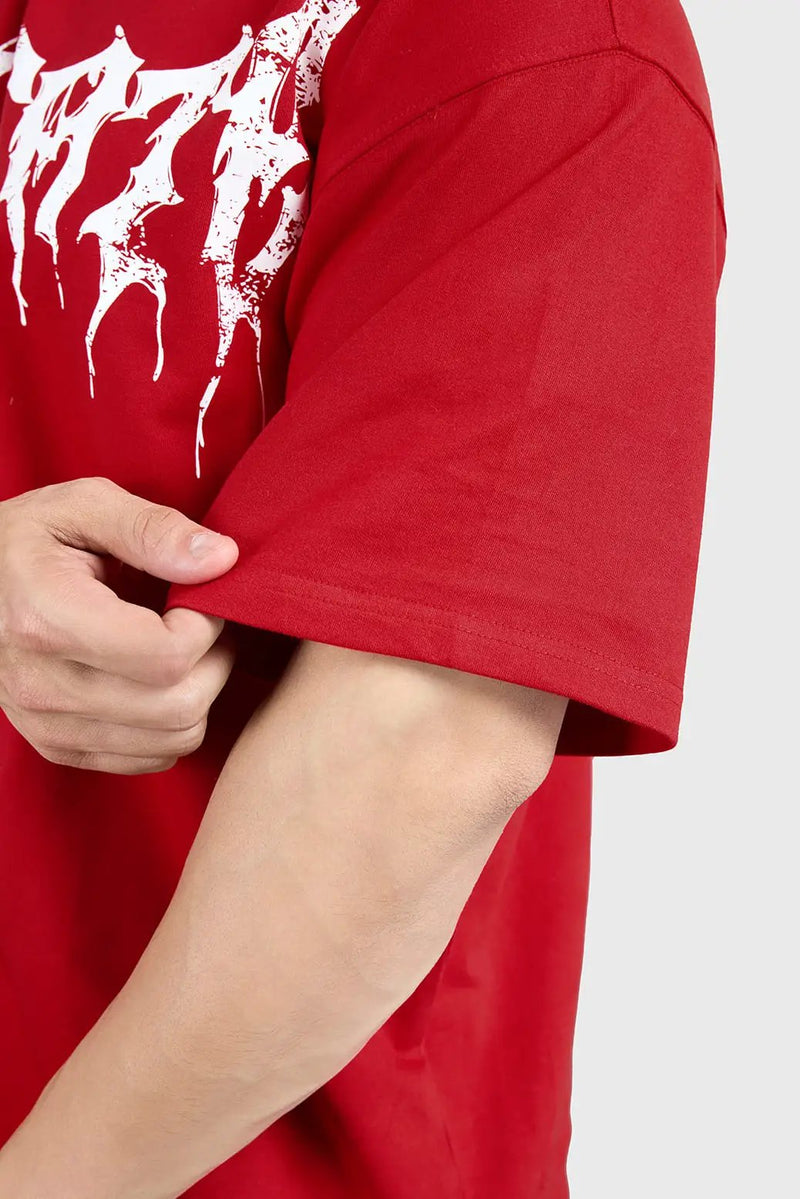 Levitate Oversized T-shirt Red by Fuaark Nz