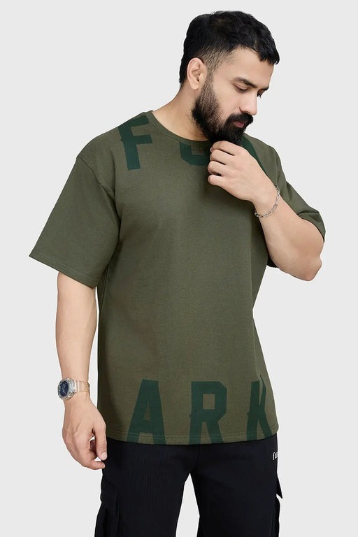 Refined Oversized T-shirt Olive by Fuaark Nz