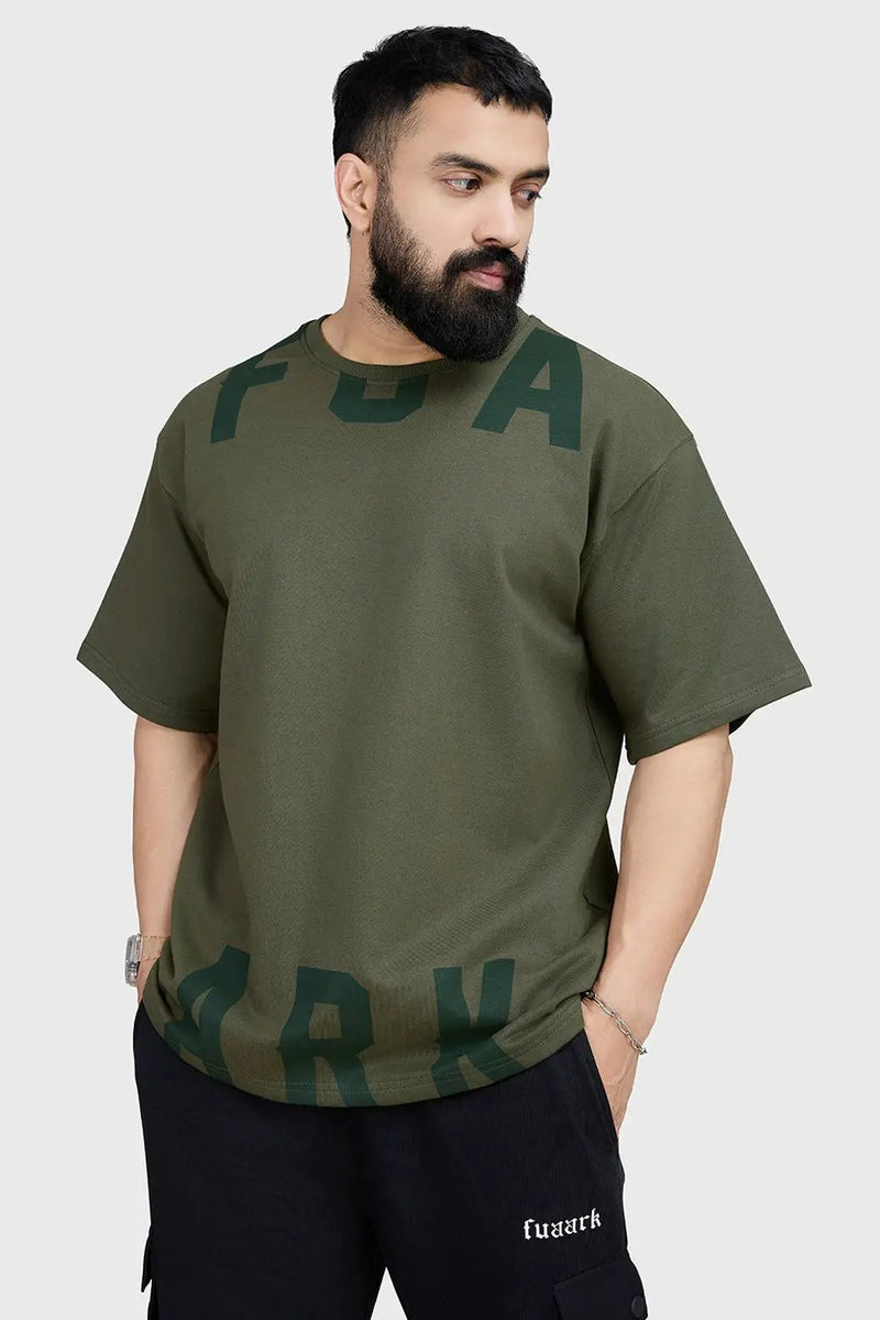 Refined Oversized T-shirt Olive by Fuaark Nz