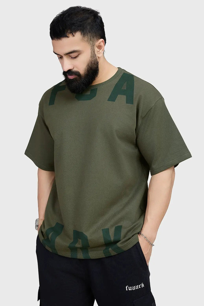 Refined Oversized T-shirt Olive by Fuaark Nz