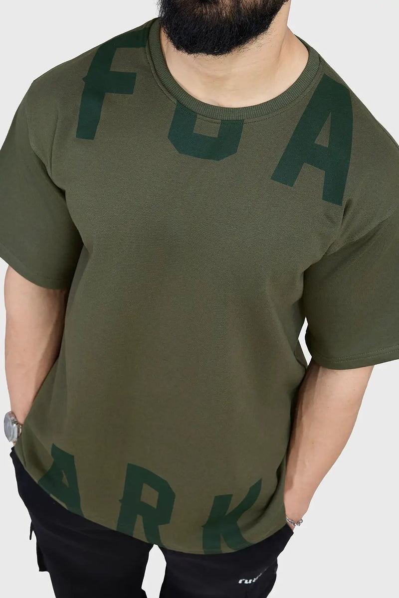 Refined Oversized T-shirt Olive by Fuaark Nz