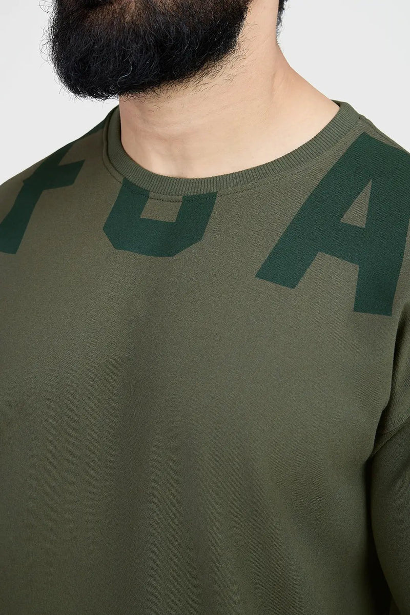 Refined Oversized T-shirt Olive by Fuaark Nz