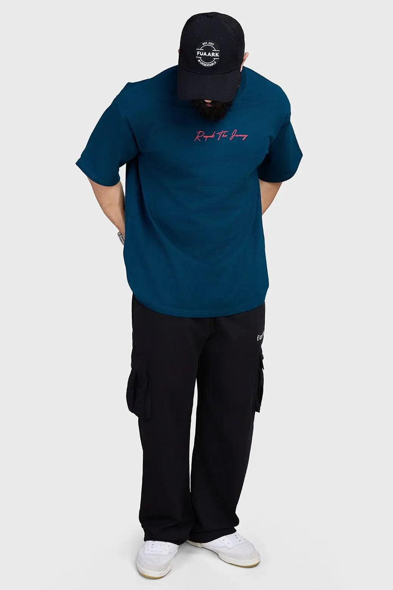 Respect The Journey Oversized T-shirt Teal by Fuaark Nz