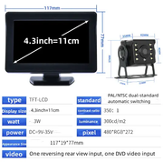 Reverse Camera 4.3'' Car Truck Caravan HD Monitor Reversing Cam by salelink.co.nz