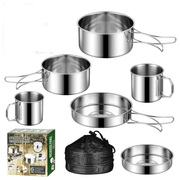 Outdoor Cookware Set - 304 Stainless Steel Camping Utensils Kit HW2011 by ECOTREK