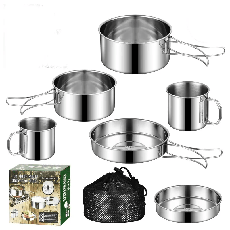 Outdoor Cookware Set - 304 Stainless Steel Camping Utensils Kit HW2011 by ECOTREK