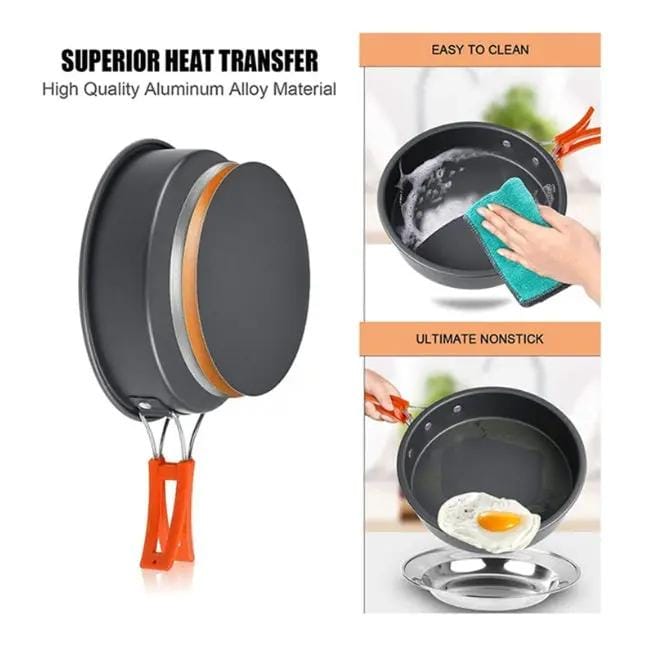 g8buynz Camping Cookware Kit Aluminum Cooking Pots Water Kettle Pans Set with Stove Kettle Camping Cookware Kit Aluminum Cooking Pots Water Kettle Pans Set with Stove Kettle
